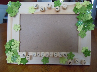 wooden picture frame for St. Patricks Day